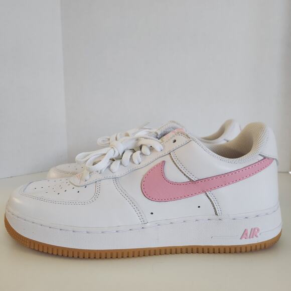 Nike Men\'s Air Force 1 Low Shoe, White/Pink-gum Yellow-metallic, 10.5 main image 5
